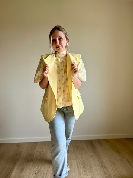 Yellow Sleeveless Blazer