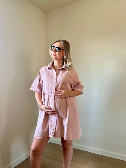 Tilly jeansdress pink