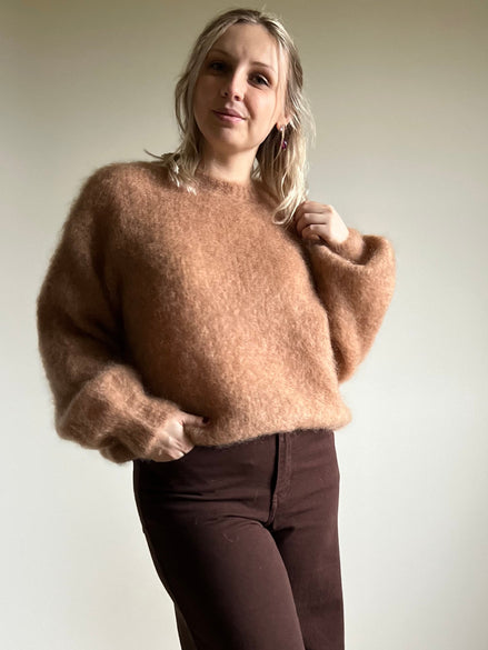 Kid mohair camel knit