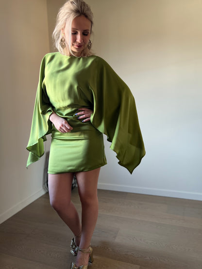 Satin dress green