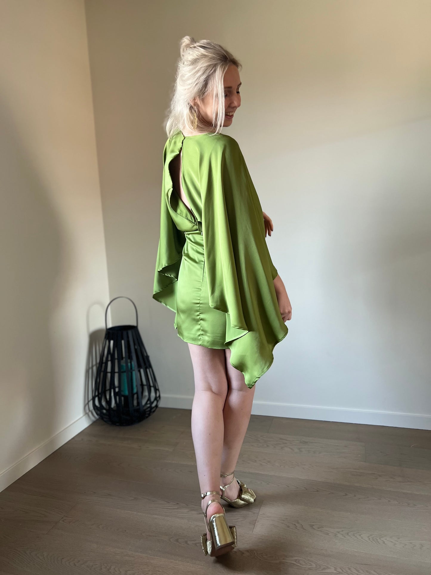 Satin dress green