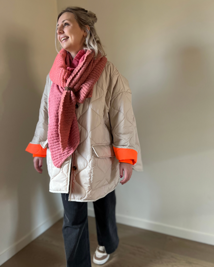 Fluo jasje beige/oranje