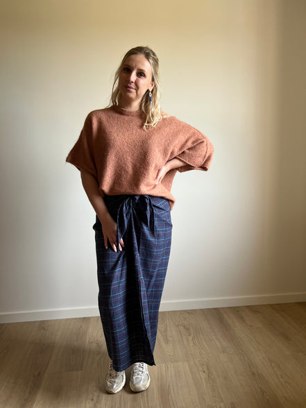 Alpaca knit top rust