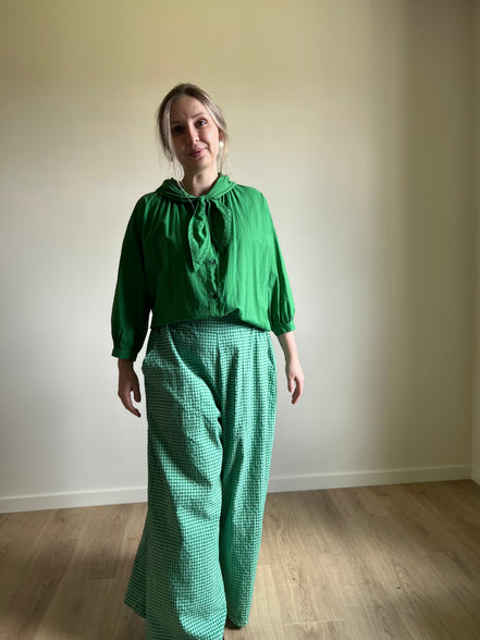 Sailor collar blouse green