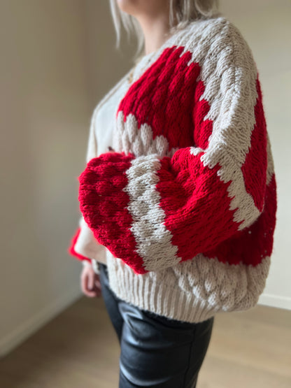 Striped gilet red