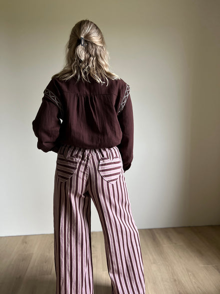 Embroidered blouse choco