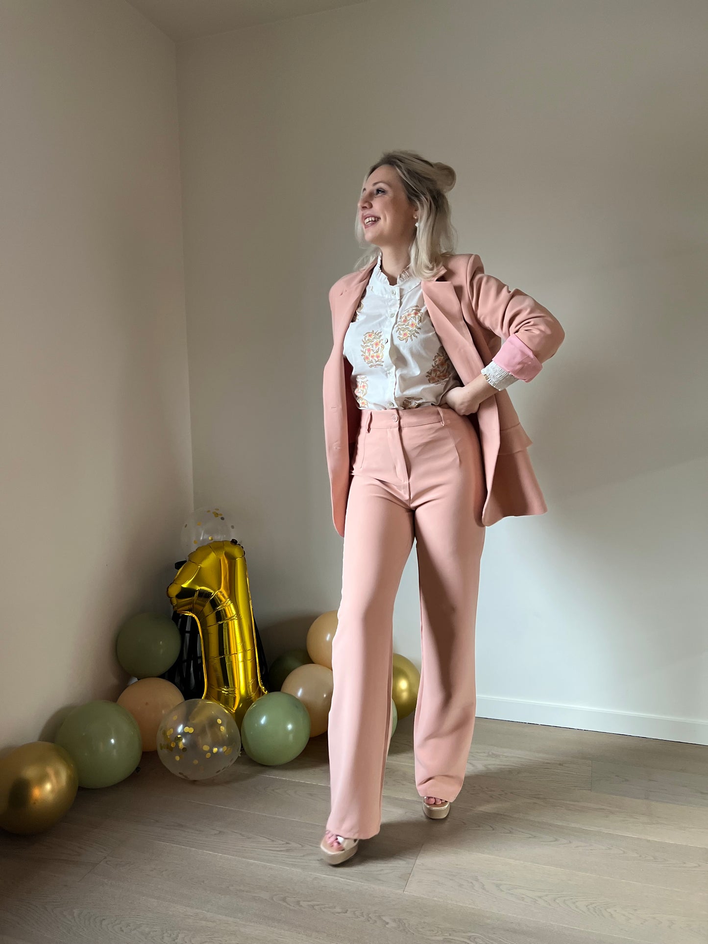 Peach blazer set