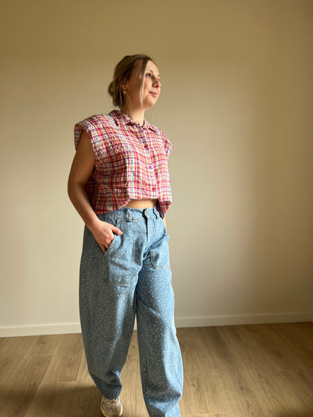 Barrel jeans polka dot