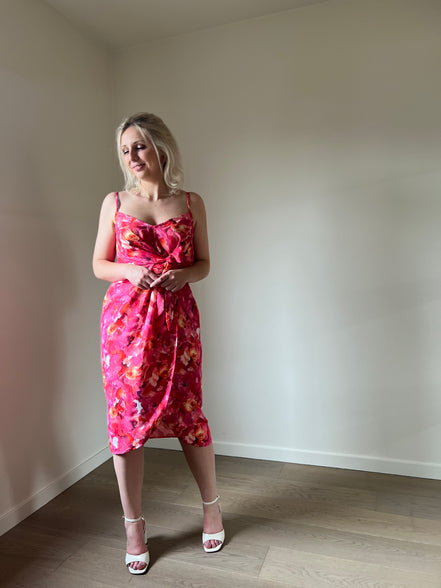 Fuchsia flowers dress