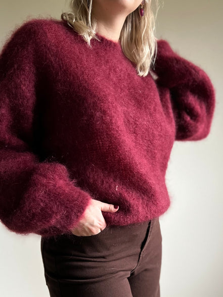 Kid mohair bordeaux knit