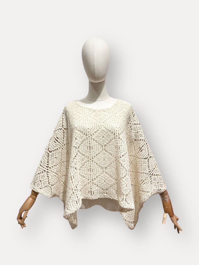 Crochet shirt ecru