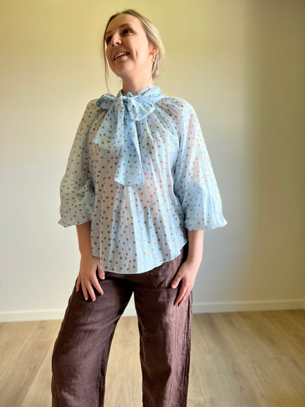 Barrel linen pants moka