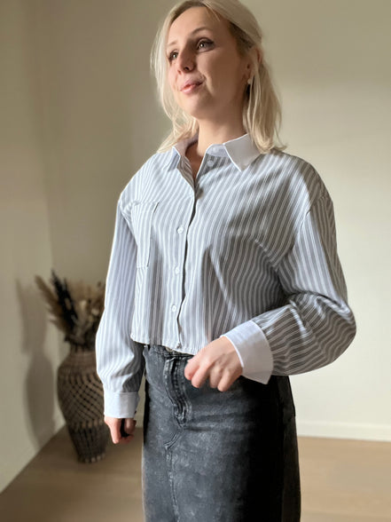 Cropped shirt grey