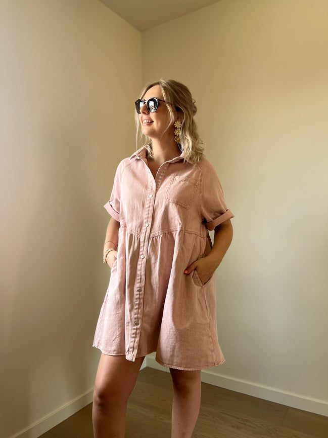 Tilly jeansdress pink