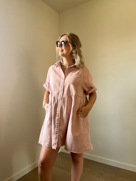 Tilly jeansdress pink