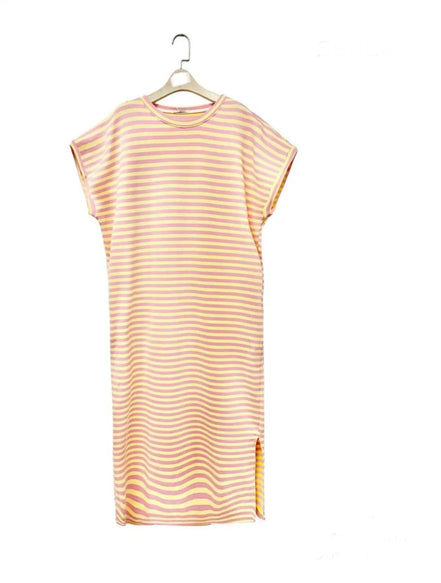 Striped shirtdress yellow