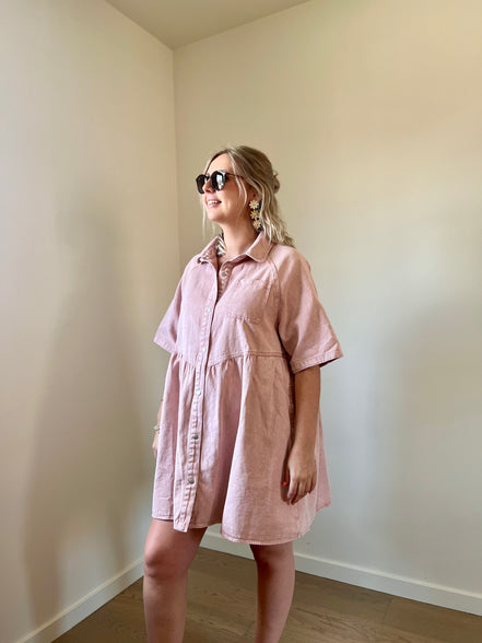 Tilly jeansdress pink