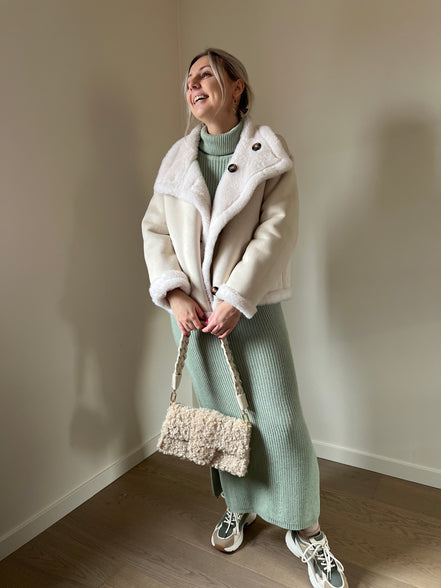 Omkeerbare teddyjas beige