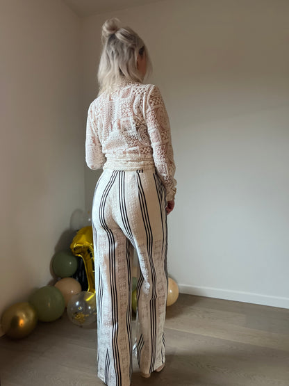 Striped lace pants