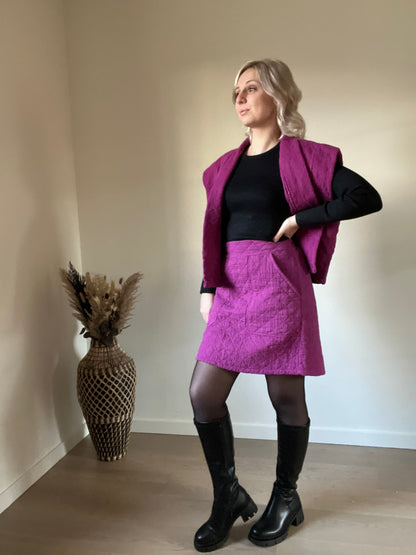 Magenta padded skirt