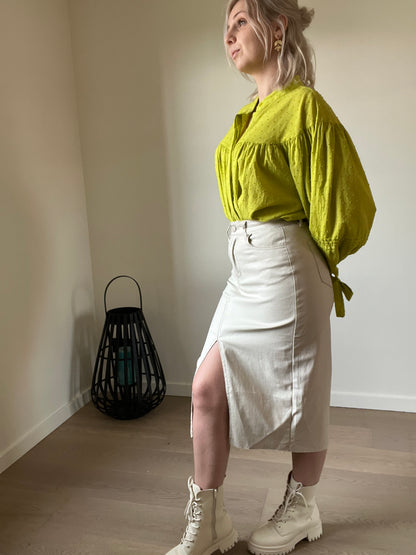 Beige coated skirt