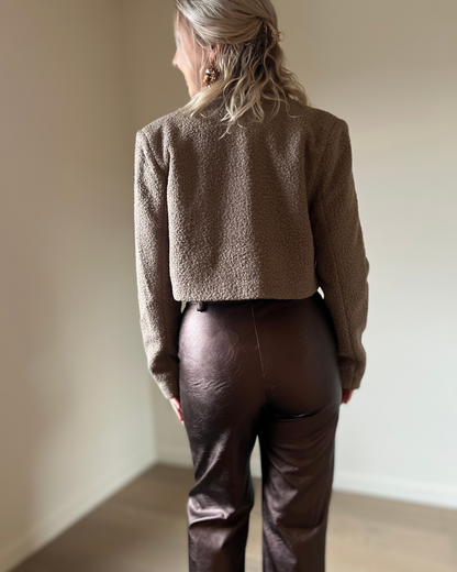 Brown PU pants