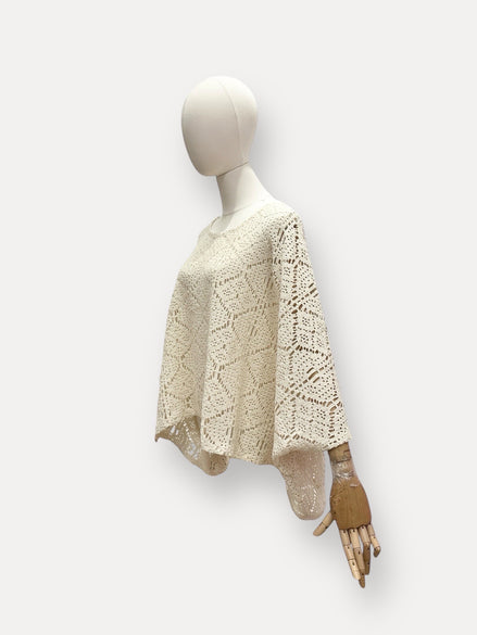 Crochet shirt ecru