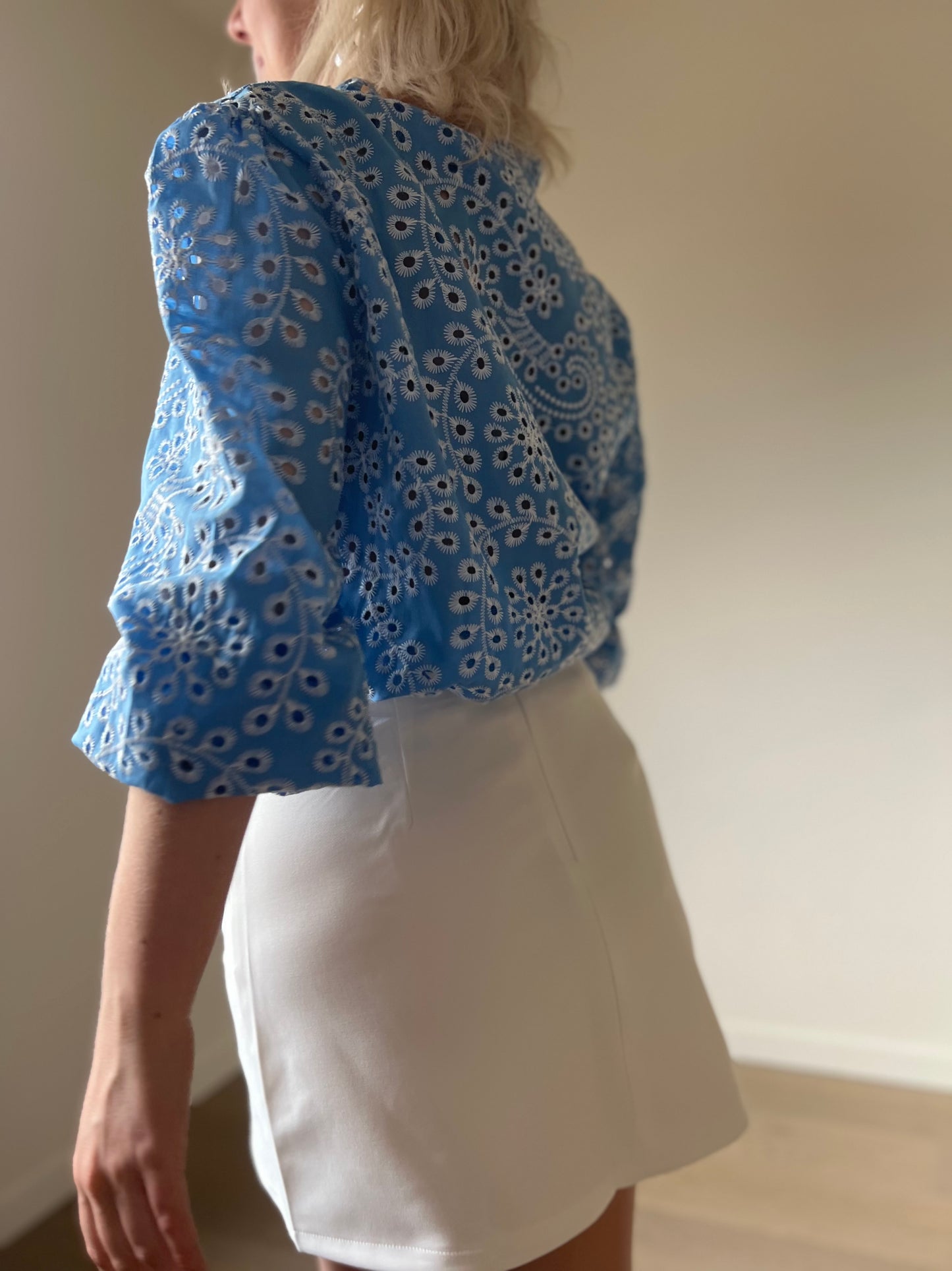 Broderie shirt blue