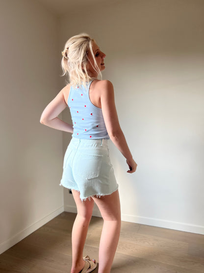 Washed blue short