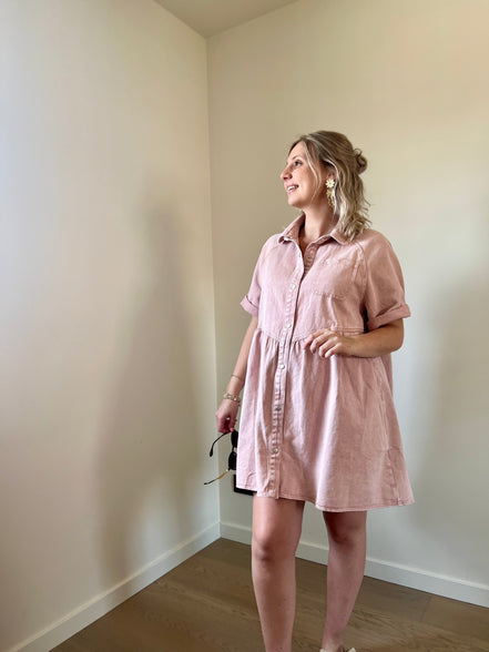 Tilly jeansdress pink