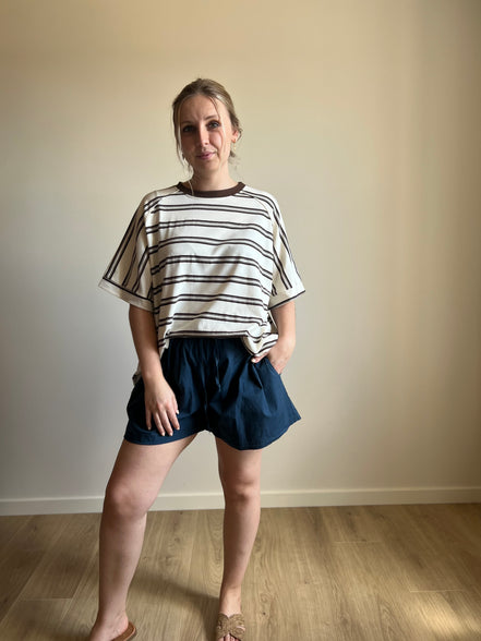 Striped Tee – Brown