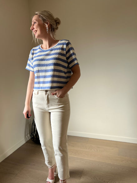 Blue cable t-shirt