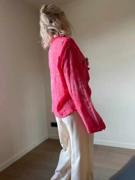 Fuchsia detailed shirt