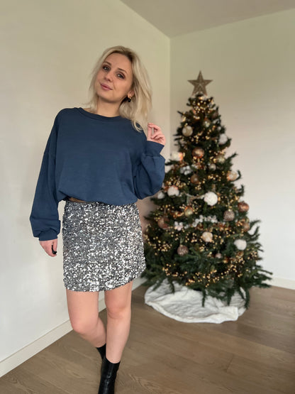 Sequin skirt grey