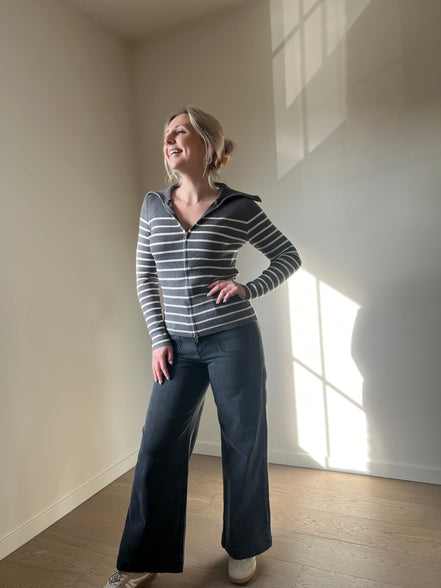 Grijze enkelbrede jeans