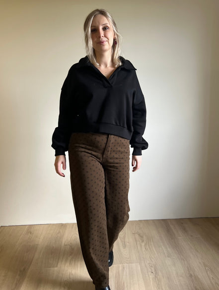 Polka dot brown pants