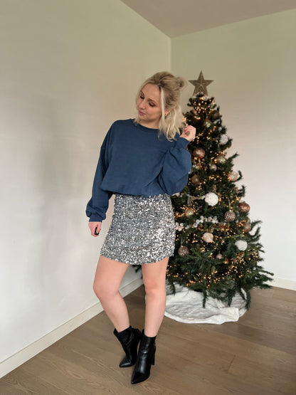 Sequin skirt grey