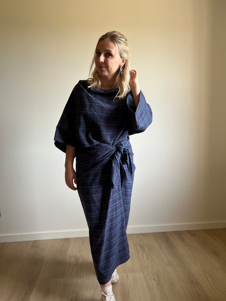 Carreaux skirt blue