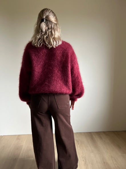 Kid mohair bordeaux knit