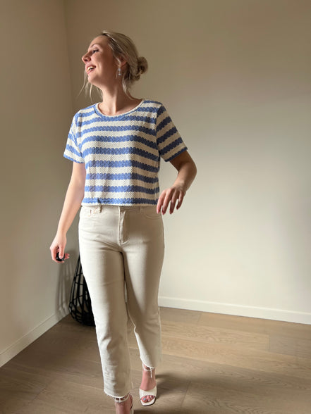 Blue cable t-shirt