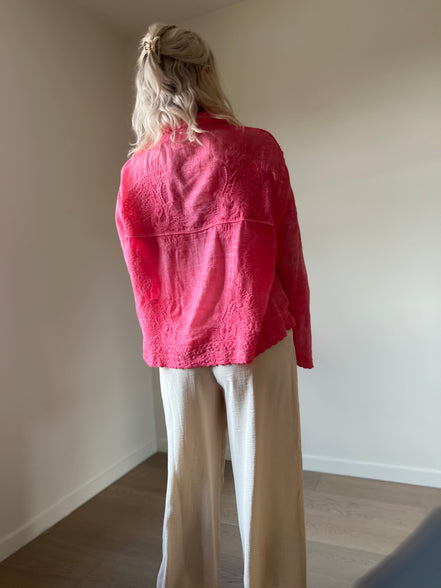 Fuchsia detailed shirt