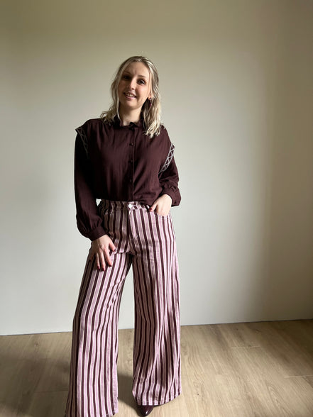 Embroidered blouse choco