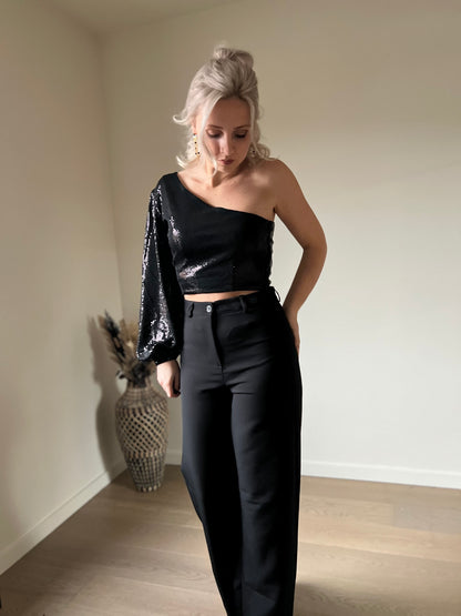 Sequin top black