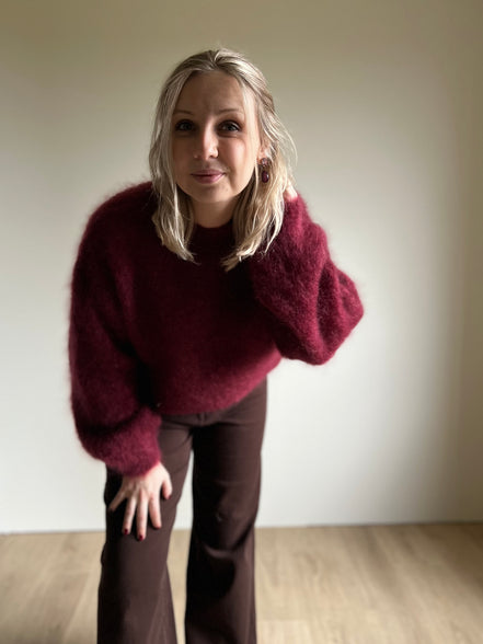 Kid mohair bordeaux knit