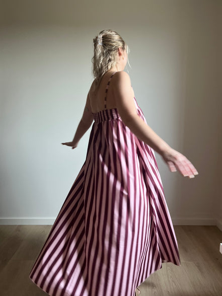 Siena Stripe Maxi Dress burgundy/pink