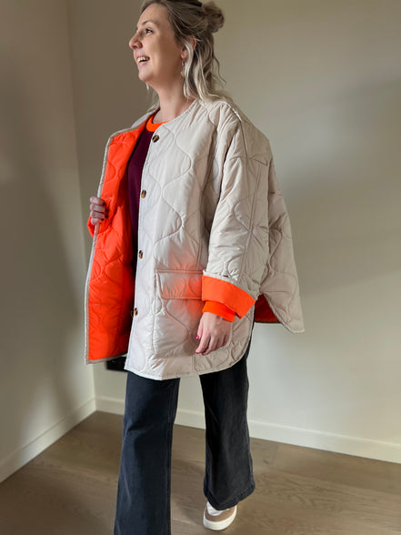 Fluo jasje beige/oranje