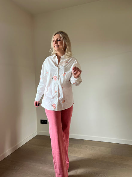 Pink flower shirt