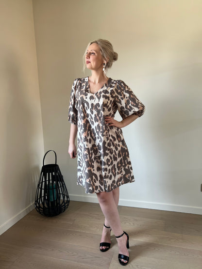 Leopard balloon dress