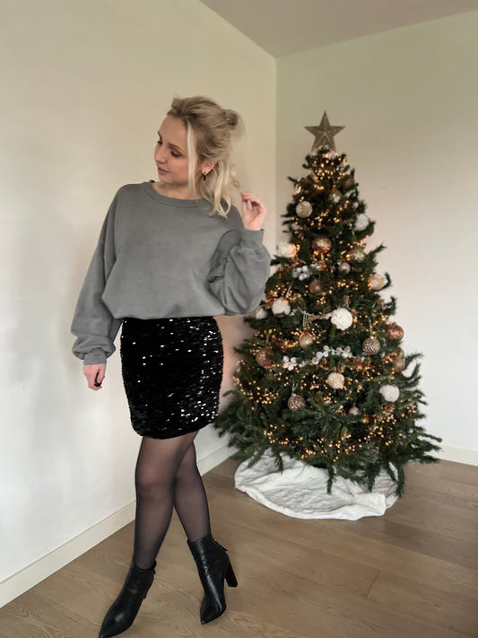 Sequin skirt black