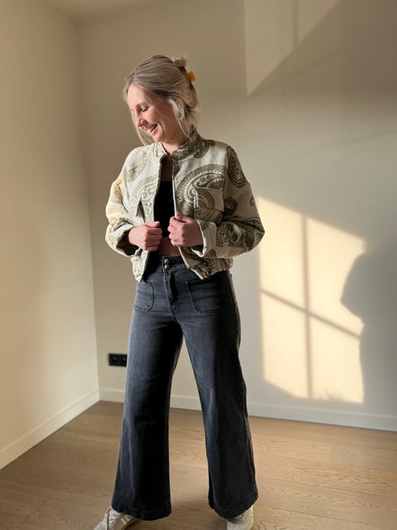 Grijze enkelbrede jeans